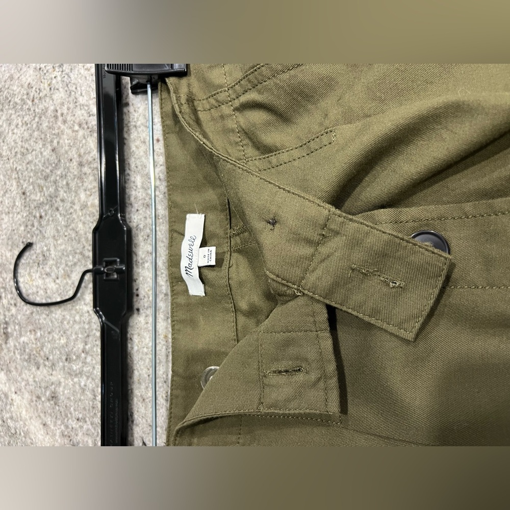 Olive Button-Down A-Line Skirt. Madewell - Picture 4 of 5